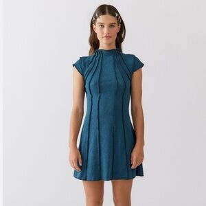 Urban Outfitters Rishe Seamed Mini Dress in turquoise